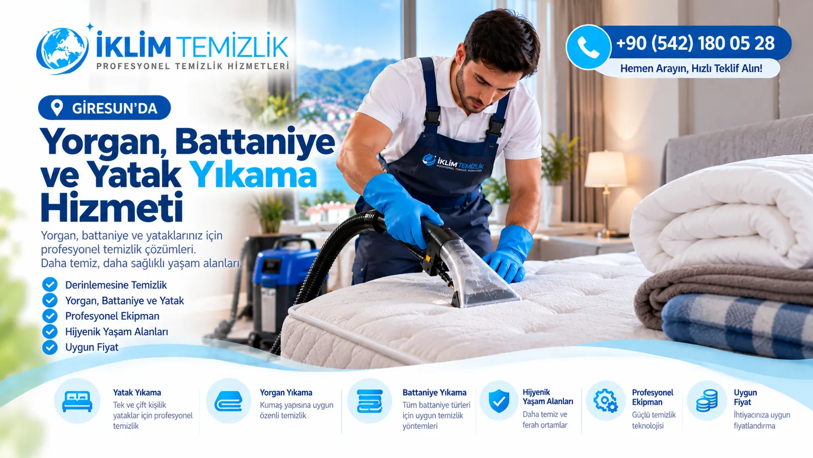 Giresun Yorgan, Battaniye ve Yatak Yıkama